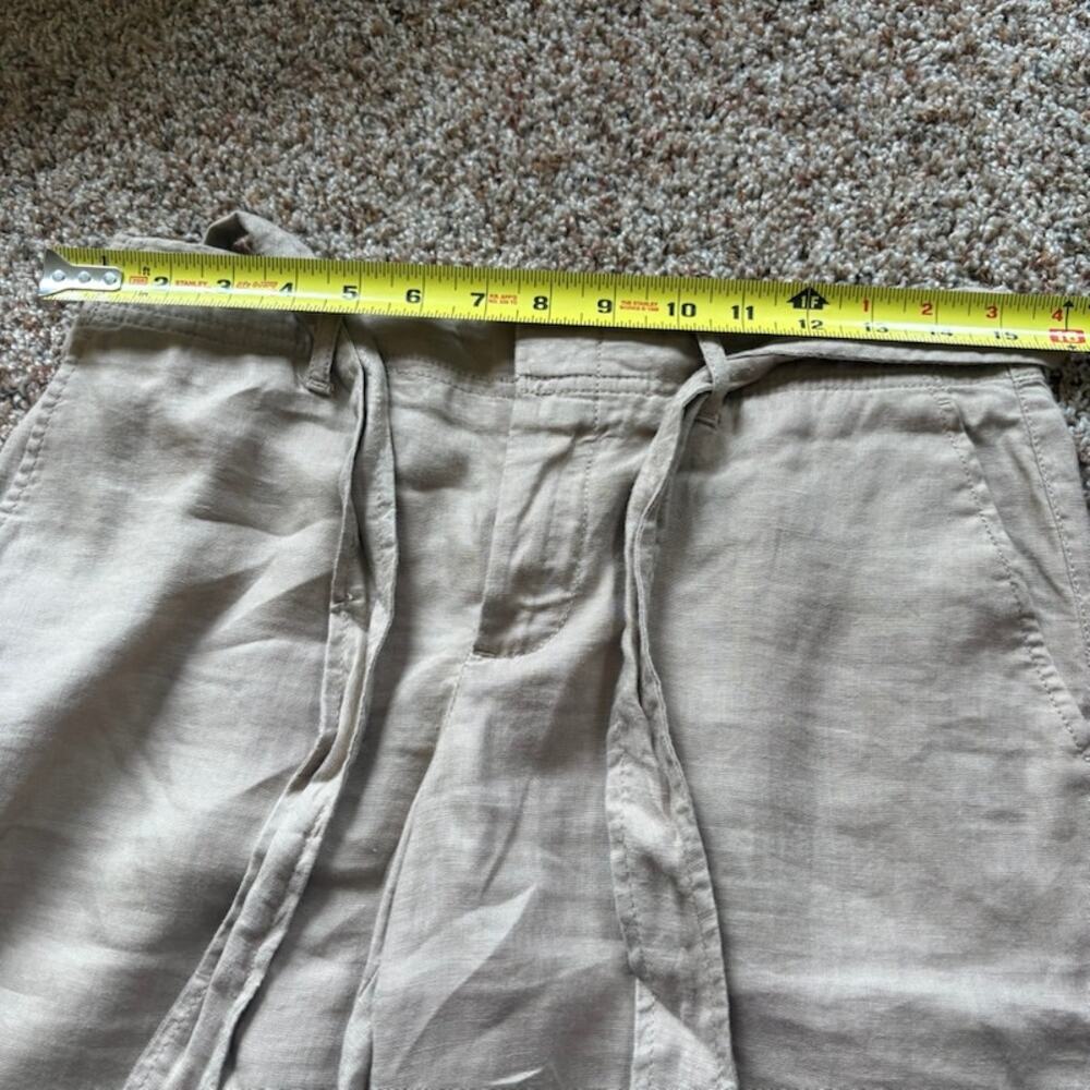 Banana Republic Linen Wide Leg Pants 2 Lt Beige Coastal Grandmother Minimalist - Picture 4 of 9